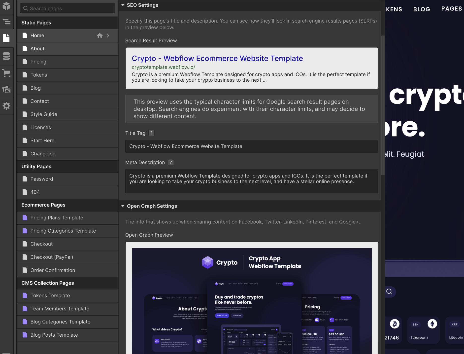 SEO - Crypto Webflow Template